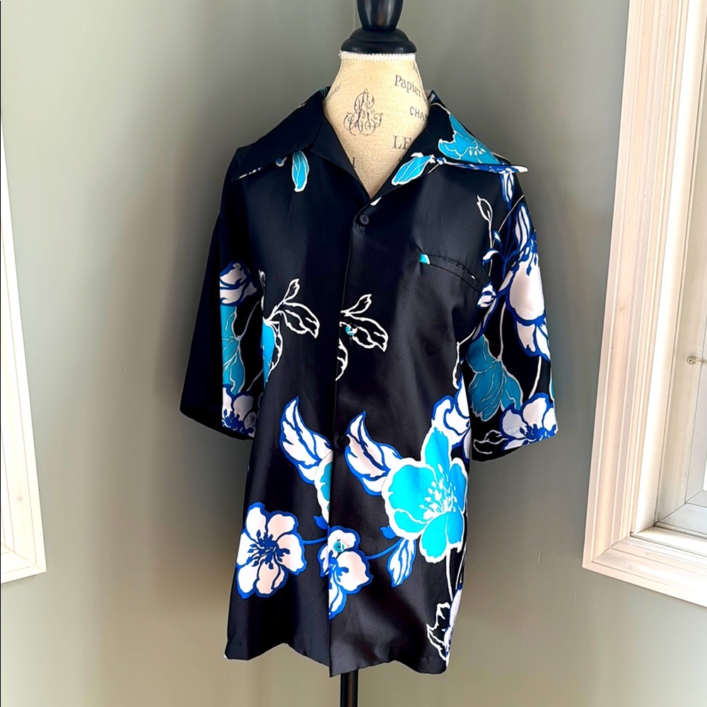 Vintage Sears Hawaiian Fashions floral shirt EVC size XL